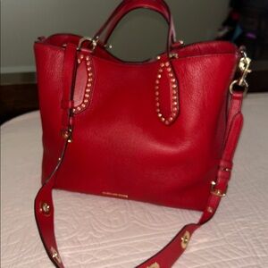 Michael Kors Red Leather Shoulder Bag